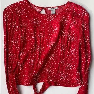 Cute little cherry red top with open back!